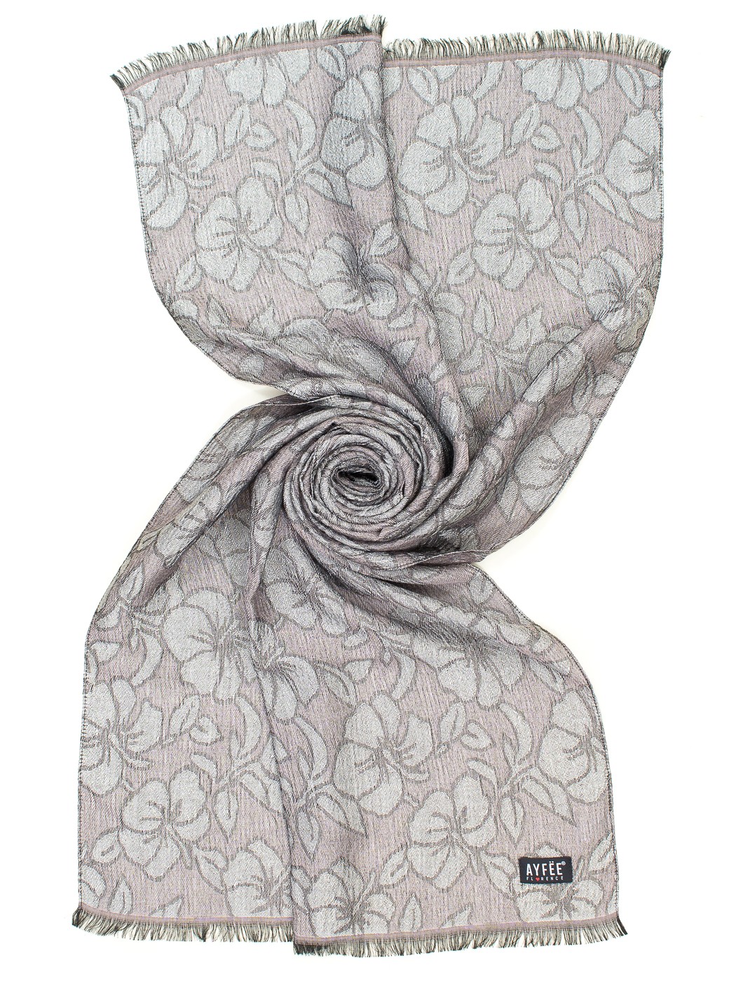STOLA JACQUARD FLOWER , 45X180 - DUSTY PINK